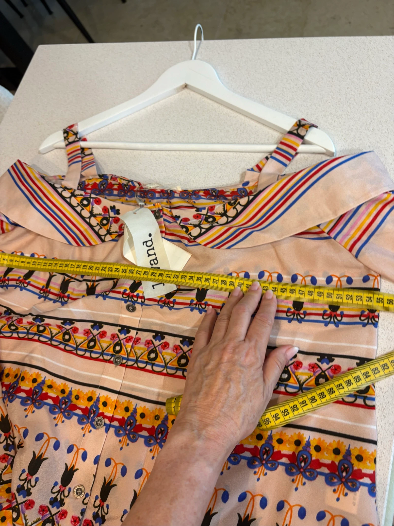 Bohémien chic Lavand schoudervrije blouse – Nieuw – photo 6